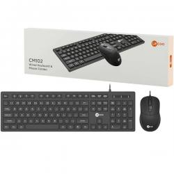 TECLADO E MOUSE USB COM FIO LECOO CM102 PRETO