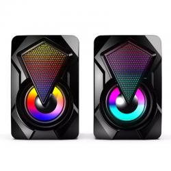 CAIXA DE SOM PARA PC E NOTEBOOK 6W LED RGB KNUP KP-RO800