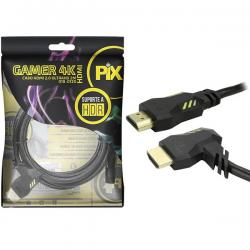CABO HDMI 2 METROS PIX GAMER - 2.0 4K HDR 19P PLUG 90 GRAUS 018-0120